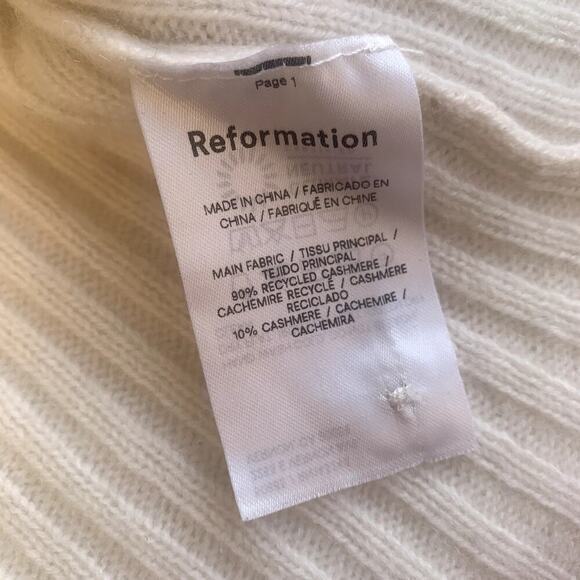 Reformation Fantino Cashmere Polo Collar Knit Button Cardigan Sweater Gossamer - Picture 10 of 11
